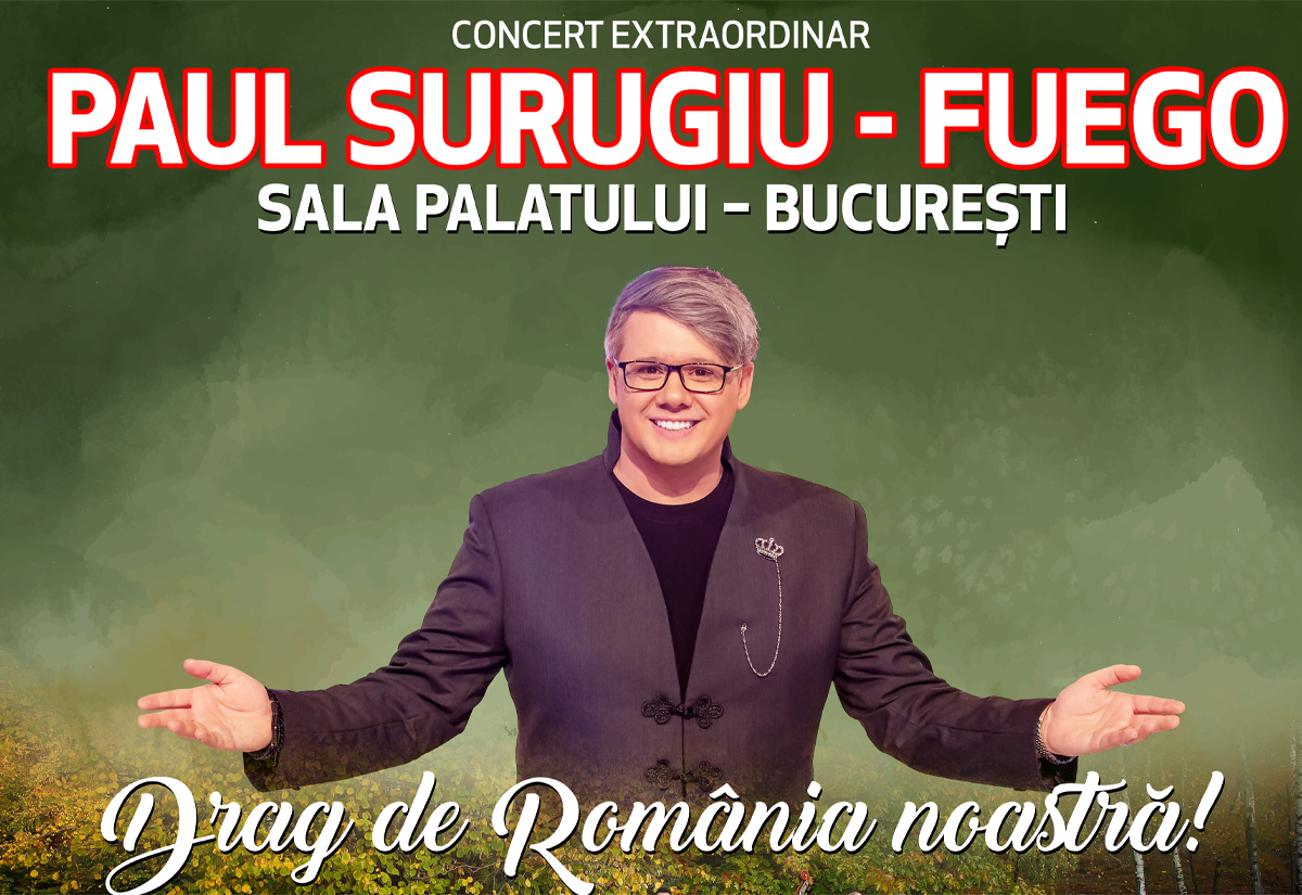 CONCERT EXTRAORDINAR FUEGO LA SALA PALATULUI – „DRAG DE ROMÂNIA NOASTRĂ!”